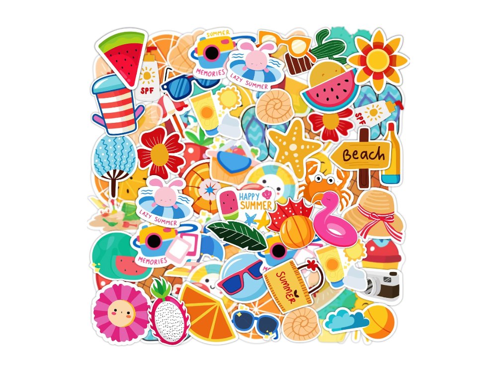 Summer Stickers 100 PCS Hawaiian Beach Stickers for Kids