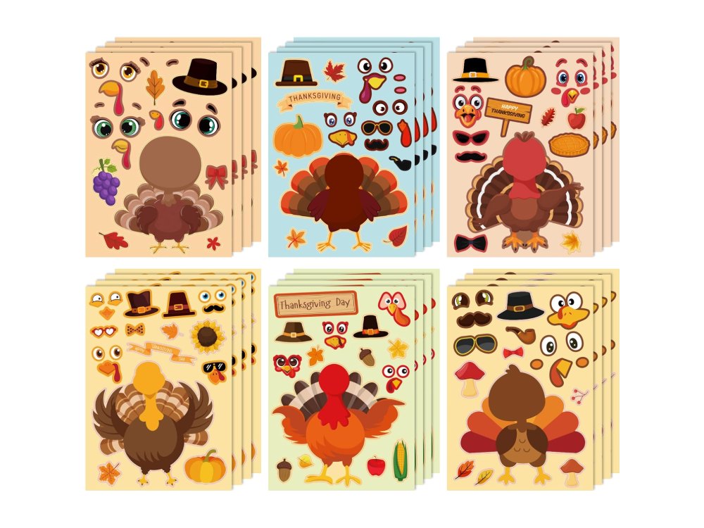 Thanksgiving Bingo with Thanksgiving Stickers
