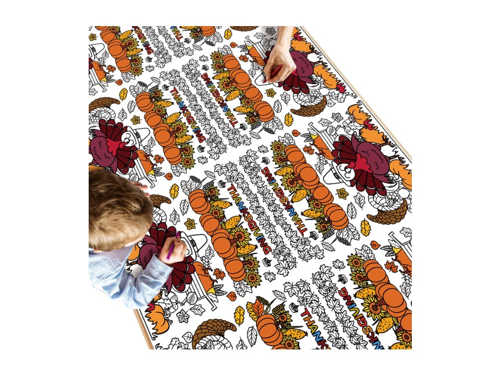 Thanksgiving Coloring Tablecloth Thanksgiving Decorations