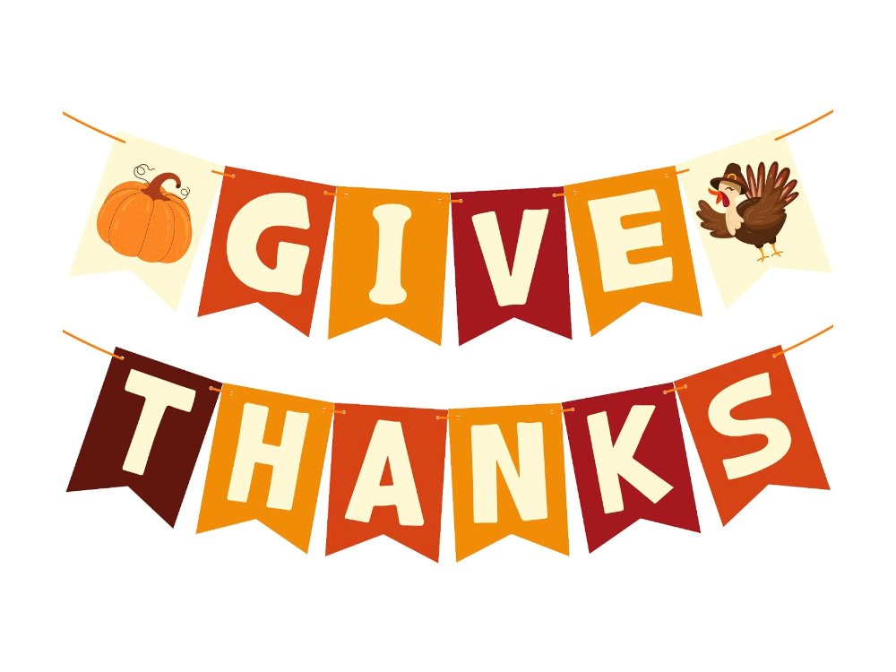 Thanksgiving Decorations GIVE THANKS Banner