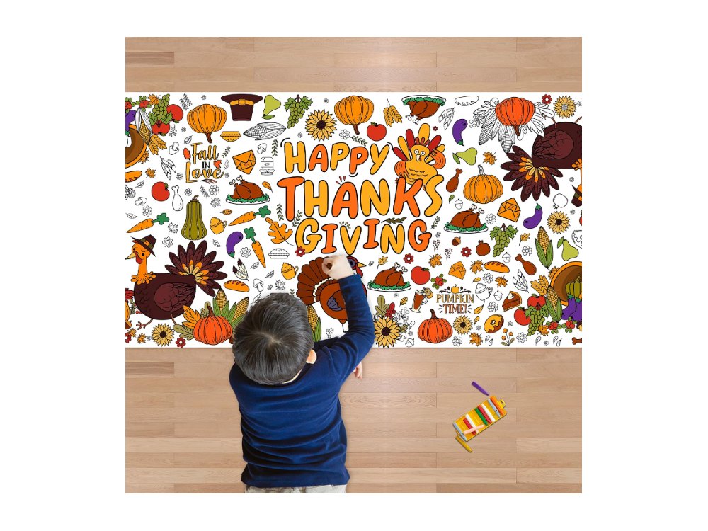 Thanksgiving Giant Coloring Poster/Tablecloth-Thanksgiving