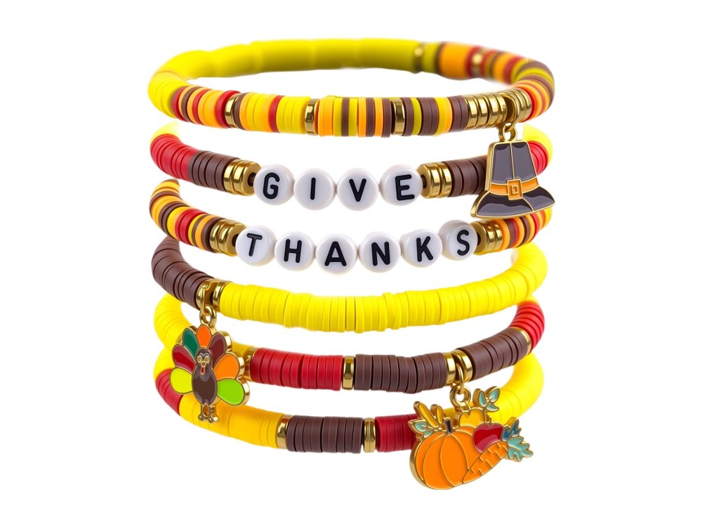 Thanksgiving Outfit Women 6 Pack Thanks Giving Bracelets