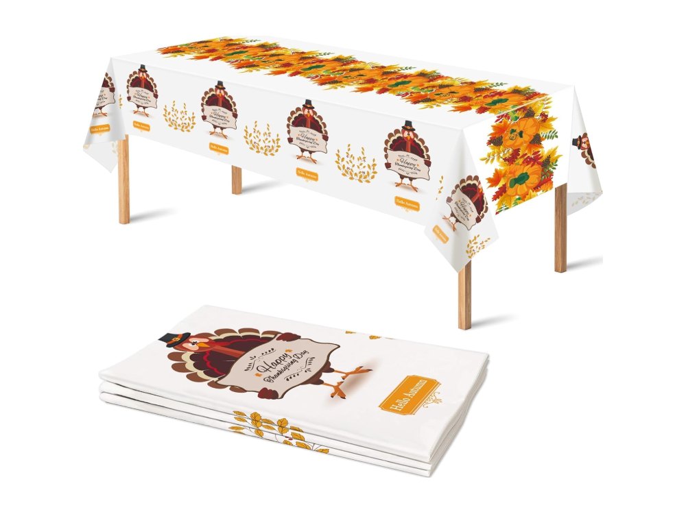 Thanksgiving Paper Coloring Tablecloth with Tablecloth