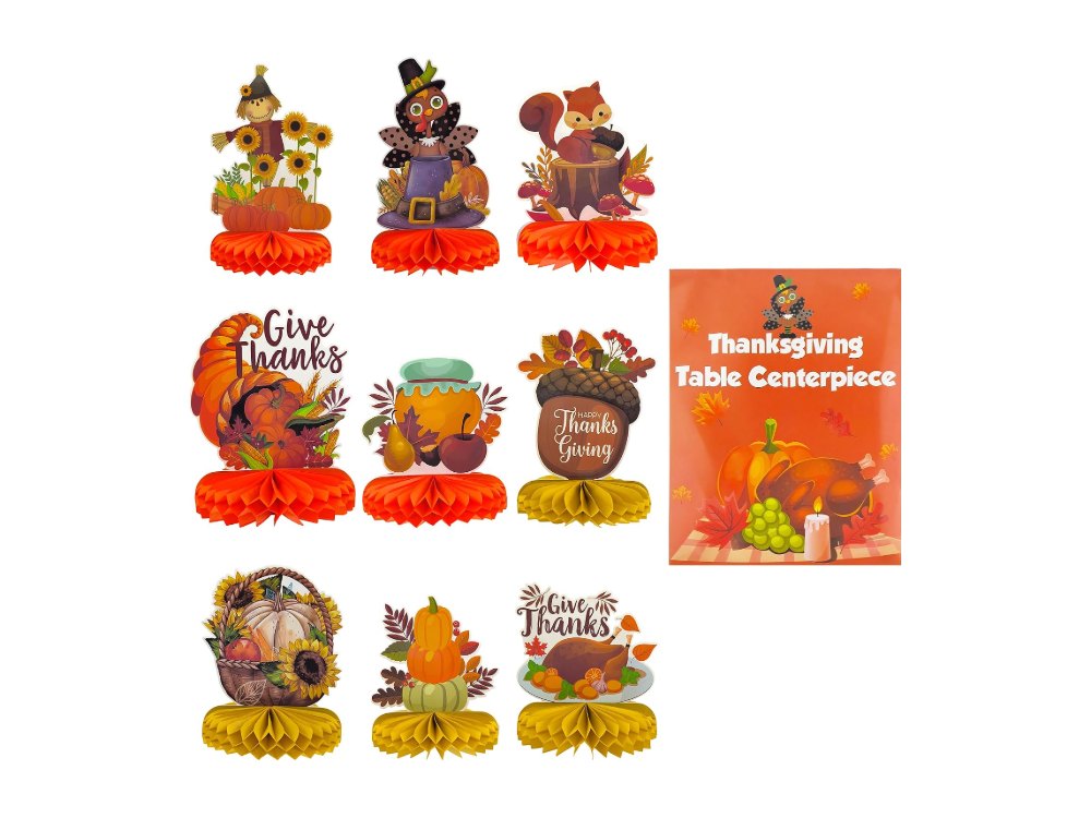 Thanksgiving Table Decor 9 PCS Honeycomb